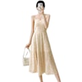 Miniatyrbillede 1 af 6: Ferie Chiffon Suspender Kjole Dame Toppe (Gul  L)