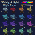 Miniatyrbillede 3 af 8: Tog 3D Gave Lampe, Attivolife Illusion Hologram Natlampe med Timer Fjernbetjening 16 Farver Skiftende