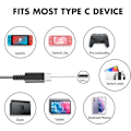 Pikkukuva 4 / 5: Laturi Nintendo Switchille ja Switch Litelle ja Switch OLEDille, tukee Nintendo Switch TV Dock -tilaa AC-virtalähdesovitin, Type C -laturikaapeli S:lle