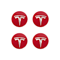 Miniatyrbild 1 av 5: Lämplig för Tesla Tesla modell 3 hjulnavkapsel logotyp - röd silver logotyp (fyra pack)