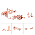 Miniatyrbild 6 av 10: 100 set dubbelsidiga nitar 7x8mm järnläder nitar DIY runda nitar för kläder väskor skobox roséguld