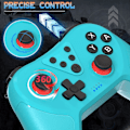Miniatyrbilde 5 av 6: Bryterkontroller, trådløs Pro-kontroller for Nintendo Switch/Switch Lite/Switch OLED, Switch-gamepad med justerbar turbofunksjon, 6-akset gyrosensor Blue