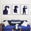 Miniatyrbillede 1 af 4: Bounty Hunter Wall Art Lærredstrykplakat, Enkelt Mode Vandfarve Kunsttegning