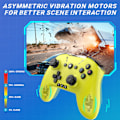 Miniatyrbilde 6 av 7: Bluetooth-kontroller for Switch/PC/Steam/Apple Arcade MFi-spill osv., Switch Pro-kontroller trådløs med justerbar dobbeltbevegelse, Turbo, makroer, 6-akser Yellow