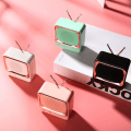 Miniatyrbillede 3 af 3: Ny højttaler Retro Tv modellering bærbar lille lyd lille Au