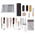 Miniatyrbilde 1 av 10: Lærbearbeidingssett 59stk DIY Making Clear Texture Rustfritt Stål Bøk Tre Lærhåndverktøy for Kunstprosjekt
