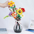 Miniatyrbillede 5 af 9: Mini Mursten Blomsterbuket Byggesæt, Kunstige Blomster, DIY Unik Dekoration Hjem, 547 Stykker Botanisk Samling til Børnegave