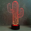 Miniatyrbild 5 av 5: 3D Kaktus Blomnattlampa Illusion Led 7 Färgförändring