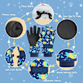 Miniatyrbild 6 av 6: Barnens Skidhandskar Vinter Snöhandskar Vattentäta Vinter Varma Handskar för Snowboard, Släde Grey M