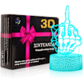 Miniatyrbilde 1 av 6: 3D Illusions nattlampe skrivebordslampe, 7 farger automatisk gradvis skiftende USB-drevet LED-lys med berøringsbryter for barnegavene hjemmedekorasjon (svart base