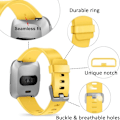 Pikkukuva 4 / 6: Älykellon ranneke sopii Fitbit versa älykellolle, versa 2 ja versa Lite se -kelloille naisille ja miehille (Mango Yellow-S)