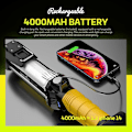 Miniatyrbillede 3 af 8: Arbejdslys Genopladelig LED 1500 Lumen Super Lys COB Bærbar Arbejdslys Magnetisk Base og Krog Arbejdslommelygte til Bilreparation Maskine Nød