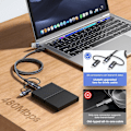 Miniatyrbild 5 av 7: PD 60W USB-C Multi Snabbladdningskabel Nylonflätad Sladd 5-i-1 3A USB/C till Typ C/Micro/Telefon Snabb Synkroniseringsladdare Adapter 1,2 meter Black