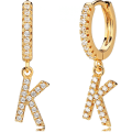 Miniatyrbild 1 av 7: AVEKI 18K Delikat förgylld Pave Cubic Zirconia Brev Charm