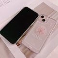 Miniatyrbild 4 av 6: Kompatibel med iPhone-fodral, Sött 3D Rosa Rosett Smalt Genomskinligt Estetiskt Design Kvinnor Flickor Glittrande Skyddande Telefonfodral för iPhone iPhone 11 Pro