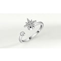 Miniatyrbild 3 av 3: Kvinnors ångest-ringar Fidget Spinner Ring Cubic Zirconia Måne Stjärna Blomma Snurrande Roterande Oron Ringar för Stressavlastning Justerbar