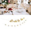 Miniatyrbillede 1 af 5: Brude bruse banner guld glitter papir skinnende charmerende brude bruse skilt papir mesh brud til at være banner til brude brusebad Gold