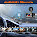 Miniatyrbild 6 av 7: 3-kanals dashcam fram och bak inuti, Full HD 1080P dashcam för bilar med Super Night Vision Loop Recording G-Sensor APP-kontroll 150° vidvinkel 3