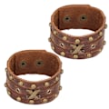 Miniatyrbilde 4 av 10: 2 stk Punk Armbånd Vintage Flettet Tau Legering Kunstig Lær Håndverk Retro Armbånd
