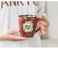 Miniatyrbilde 5 av 7: Keramisk 35 cl Cappuccino-krus, Kaffekrus, Tekrus, Ovn Glasering Prosess, Mikrobølgeovn- og Oppvaskmaskinsikker, Perfekt For Te, Espresso, Latte red