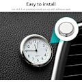 Miniatyrbilde 3 av 7: Bilklokke, Mini Quartz Analog Bil Dashbord Tid Luftventil Klistremerke Klokke Ur for Bildekorasjon, Universell og Lysende (Hvit)