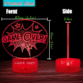 Miniatyrbilde 5 av 8: Game Over Lampe Spillentusiaster Nattlys Videospillrom Dekor, Dimbar Nattlys/16 Fargeendring/Fjernkontroll & Berøringskontroll