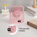 Pikkukuva 4 / 5: Pöytätuuletin akkukäyttöinen, USB ladattava tuuletin, 2400 mAh 180° hiljainen henkilökohtainen tuuletin tehonäytöllä, 100 nopeutta säädettävä pöytätuuletin