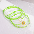 Miniatyrbillede 7 af 7: Solsikke Snorearmbånd Håndlavet Flettet Reb Charms Boho Surfer Armbånd til Kvinder Green