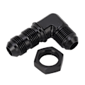 Miniatyrbillede 9 af 11: 90 Graders 8 AN Flare Bulkhead Adapter Genanvendelig Flare Slange Union Bulkhead Adapter med Møtrik