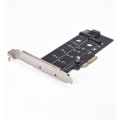 Miniatyrbillede 4 af 5: Dual M.2 PCIe-adapter, M2 SSD NVME (m-nøgle) eller SATA (b-nøgle) 22110 2280 2260 2242 2230 til PCI-e 3.0 x 4 Host Controller-udvidelseskort med lav profil