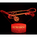 Miniatyrbilde 4 av 8: 3D Illusions Skateboard Nattlampe med 16 Fargeendringer, Berøringsfølsom Hvit Base med Fjernkontroll, Bursdagsgave til Gutter og Jenter