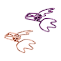 Miniatyrbillede 9 af 10: 100 stk. Binder Clips Rose Gold Lilla Krone Form Stærk Klemmekraft Papirklemmer Hule Binder Clips til Billetter