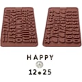 Miniatyrbillede 2 af 5: Silikonebogstavform og tal chokoladeforme med Happy Birthday kagedekorationssymboler 2stk
