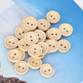 Pikkukuva 4 / 10: 100 kpl puunapit pyöreä puun väri DIY lisävaruste ompelu 2-reikäinen nappi 1,5 cm