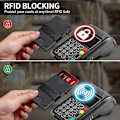 Pikkukuva 5 / 7: Ohut Alumiininen Korttipidinlompakko Miehille, Kestävä Laajennettava Takalevy, RFID-Estävä Minimi Metalli Pop Up -Lompakko, Tilaa 12+ Kortille Plus Raha Black