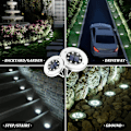 Miniatyrbillede 2 af 6: Solcelled Jordlys, 8 LED Solcelled Disklys Udendørs Vandtæt Landskabsplejelys til Havegård Dæk Gangbro Terrasse Sti (8, Hvid) White 8