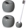 Miniatyrbild 1 av 7: Snygg Mini Keramik Tandborsthållare Stativ för Badrum Toalettbänkar (Grå 2-pack) 2Gray