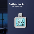 Miniatyrbild 6 av 7: Digital inomhus termometer duschtimer med dubbel alarm digital klocktimer för badrum dusch kök studie med hopfällbart stativ och upphängningshål White