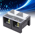 Miniatyrbilde 1 av 6: 2 stk. Wire Barrier Block Terminal Strip 600V 100A TC Fastmontert Jern Dual Rows Terminal Strip med Deksel Svart 2 Posisjoner (1002)