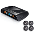 Miniatyrbild 8 av 11: USB Laddningsbar Solcellsbil TPMS Trådlöst Däcktryck HD Digital Display Automatisk Alarmverktyg