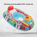 Miniatyrbild 7 av 8: Yacht Pool Float Uppblåsbar Yacht Styrning Hjul PVC Anti Läckage Ben Hål Småbarn Simma Float för Simning Sommar Blå Botten