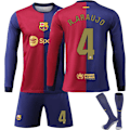 Miniatyrbillede 1 af 2: 24-25 Barcelona Hjemme Langærmet Fodboldtrøje Børne Fodboldsæt No.1 Ter Stegen L