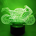 Miniatyrbild 4 av 7: Motorcykel 3D Nattljus LED Illusion Lamp Sängbordsskrivbordstabell