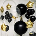 Miniatyrbillede 4 af 7: 129 stk. sorte balloner Latex balloner Forskellige størrelser 18 12 10 5 tommer Festballon sæt til fødselsdagsfest Graduering Baby shower Bryllupsballon Deko Black