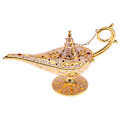 Miniatyrbilde 2 av 9: Metallskåret hul legendelampe hul Aladdin magisk ånd lys ønskepotte dekor (rosa)