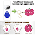 Miniatyrbillede 3 af 6: Læder nøglering holder etui kompatibel med Apple AirTag, sød beskyttende Air Tag cover med nøglering, anti-scratch finder GPS tracker etui til Cherry