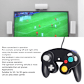 Pikkukuva 2 / 5: Langallinen peliohjain Plug and Play Yhden pisteen tärinäpeliohjain Ohjaussauva GC:lle Wii:lle Musta