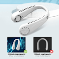 Pikkukuva 3 / 5: Kannettavat roottorittomat kaulatuulettimet näytöllä ja 5 nopeustasolla, USB ladattava, 360° viilentävä puettava henkilökohtainen tuuletin f