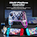 Miniatyrbillede 2 af 7: Trådløs Switch Pro-controller til Nintendo Switch-controller/Lite/OLED/Windows/iOS/Android, 7-farvet justerbar RGB-lys Switch-fjernbetjening Gamepad med