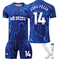 Miniatyrbild 1 av 5: 24/25 Fotbollskit för Barn Träningsdräkt Fotbollskit för Pojkar, Chelsea NO.14 João Félix Fotbollslag Tröja Träningsdräkt Tröjor Shorts a 26